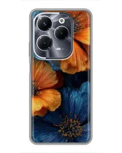 Чехол для Infinix Hot 40 Play с картинкой «Яркая сине-оранжевая флора» Чехол для Infinix Hot 40 Play с картинкой «Яркая сине-оранжевая флора»