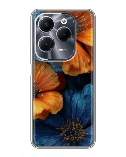 Чехол для Infinix Hot 40 Play с картинкой «Яркая сине-оранжевая флора» Чехол для Infinix Hot 40 Play с картинкой «Яркая сине-оранжевая флора»