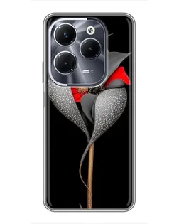 Чехол для Infinix Hot 40 Play с картинкой «Серебряный фантазийный цветок» Чехол для Infinix Hot 40 Play с картинкой «Серебряный фантазийный цветок»