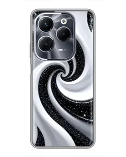 Чехол для Infinix Hot 40 Play с картинкой «Черно-белая спираль»