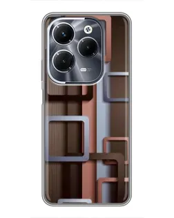 Чехол для Infinix Hot 40 Play с картинкой «Коричневые объемные квадраты»