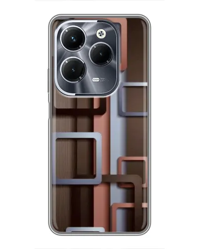 Чехол для Infinix Hot 40 Play с картинкой «Коричневые объемные квадраты»