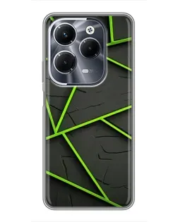 Чехол для Infinix Hot 40 Play с картинкой «Зеленые геометрические линии»