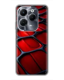 Чехол для Infinix Hot 40 Play с картинкой «Красная глянцевая сетка»