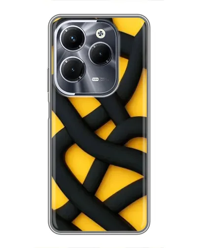 Чехол для Infinix Hot 40 Play с картинкой «Черное желтое переплетение»