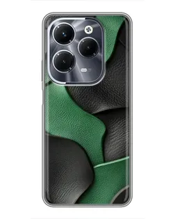Чехол для Infinix Hot 40 Play с картинкой «Зеленые кожаные волны»