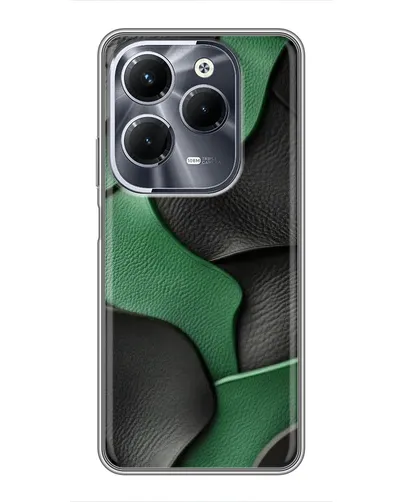 Чехол для Infinix Hot 40 Play с картинкой «Зеленые кожаные волны»