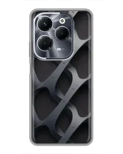 Чехол для Infinix Hot 40 Play с картинкой «Объемное серое плетение»