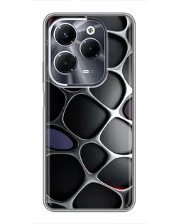 Чехол для Infinix Hot 40 Play с картинкой «Объемная темная решетка»