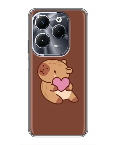 Чехол для Infinix Hot 40 Play с картинкой «Капибара с сердцем»