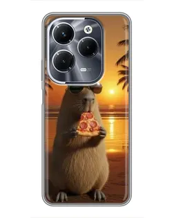 Чохол для Infinix Hot 40 Play з картинкою «Капібара з піцою» Чохол для Infinix Hot 40 Play з картинкою «Капібара з піцою»