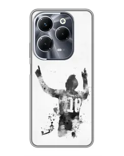 Чехол для Infinix Hot 40 Play с картинкой «Черно-белый силуэт Месси» Чехол для Infinix Hot 40 Play с картинкой «Черно-белый силуэт Месси»