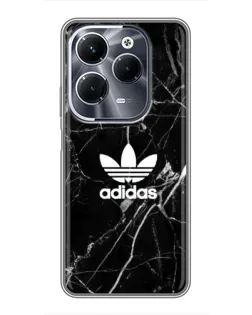 Чехол для Infinix Hot 40 Pro с картинкой «Белый мрамор Adidas»