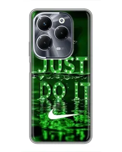 Чехол для Infinix Hot 40 Pro с картинкой «Зеленый неоновый Nike»
