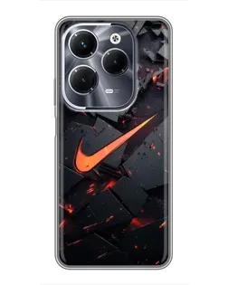Чехол для Infinix Hot 40 Pro с картинкой «Nike — эффект разломов»
