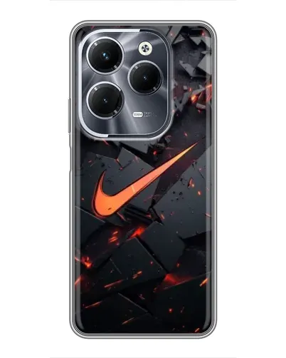 Чехол для Infinix Hot 40 Pro с картинкой «Nike — эффект разломов»