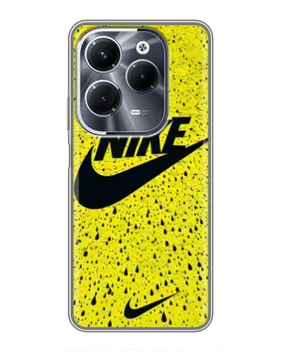 Чехол для Infinix Hot 40 Pro с картинкой «Желтый текстурный Nike»