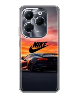 Чехол для Infinix Hot 40 Pro с картинкой «Nike и суперкар»