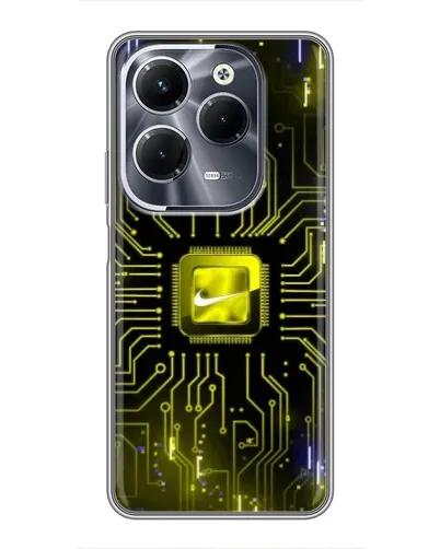 Чехол для Infinix Hot 40 Pro с картинкой «Nike — золотая искра»