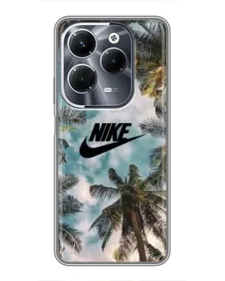 Чехол для Infinix Hot 40 Pro с картинкой «Тропический принт Nike»