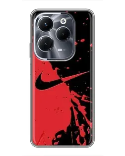 Чехол для Infinix Hot 40 Pro с картинкой «Красные брызги Nike»