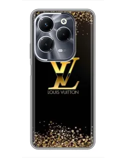 Чехол для Infinix Hot 40 Pro с картинкой «LV — золотые искры»