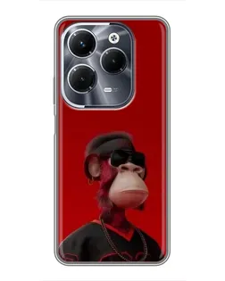 Чохол для Infinix Hot 40 Pro з картинкою «Bored Ape в червоному»