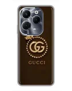 Чехол для Infinix Hot 40 Pro с картинкой «Gucci — золотая бабочка»