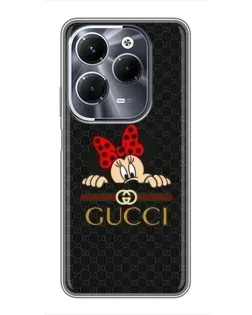 Чехол для Infinix Hot 40 Pro с картинкой «Минни Маус Gucci — черный»