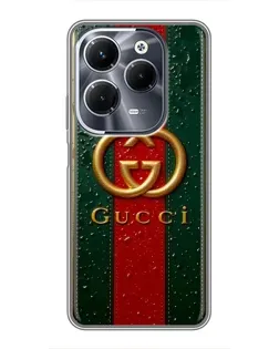 Чохол для Infinix Hot 40 Pro з картинкою «Gucci — фірмова смуга та золото» Чохол для Infinix Hot 40 Pro з картинкою «Gucci — фірмова смуга та золото»
