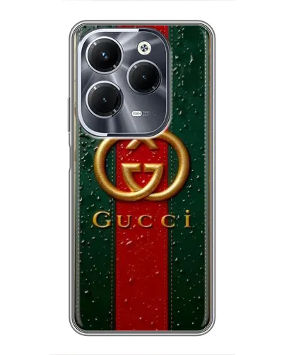 Чохол для Infinix Hot 40 Pro з картинкою «Gucci — фірмова смуга та золото» Чохол для Infinix Hot 40 Pro з картинкою «Gucci — фірмова смуга та золото»