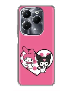 Чехол для Infinix Hot 40 Pro с картинкой «Kuromi и My Melody»
