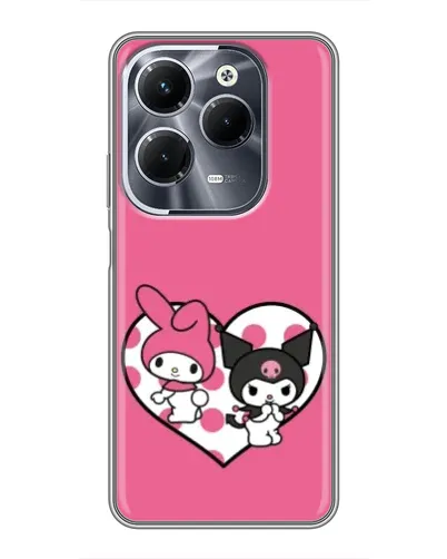 Чехол для Infinix Hot 40 Pro с картинкой «Kuromi и My Melody» Чехол для Infinix Hot 40 Pro с картинкой «Kuromi и My Melody»