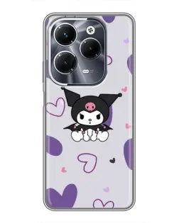 Чехол для Infinix Hot 40 Pro с картинкой «Kuromi и лавандовые сердца»