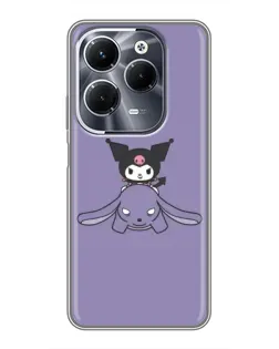 Чехол для Infinix Hot 40 Pro с картинкой «Kuromi на лиловом фоне»