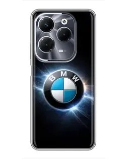 Чехол для Infinix Hot 40 Pro с картинкой «BMW — неоновое сияние»