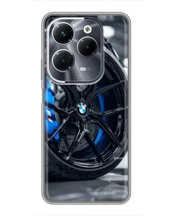 Чехол для Infinix Hot 40 Pro с картинкой «Колесо BMW вблизи»