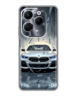 Чехол для Infinix Hot 40 Pro с картинкой «BMW в свете фар»