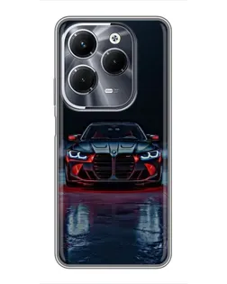 Чехол для Infinix Hot 40 Pro с картинкой «BMW на мокрой дороге»