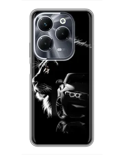 Чехол для Infinix Hot 40 Pro с картинкой «BMW и лев»