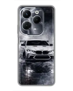 Чехол для Infinix Hot 40 Pro с картинкой «BMW сквозь туман»