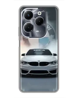 Чехол для Infinix Hot 40 Pro с картинкой «BMW в белом дыму»