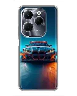 Чехол для Infinix Hot 40 Pro с картинкой «BMW — огни неона»