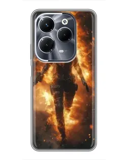 Чехол для Infinix Hot 40 Pro с картинкой «BMW — скорость в дожде»
