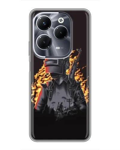 Чехол для Infinix Hot 40 Pro с картинкой «PUBG — огненный силуэт» Чехол для Infinix Hot 40 Pro с картинкой «PUBG — огненный силуэт»