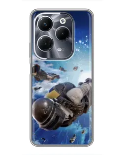 Чехол для Infinix Hot 40 Pro с картинкой «Десант PUBG — прыжок»