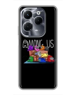 Чехол для Infinix Hot 40 Pro с картинкой «Логотип Among Us»