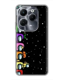 Чехол для Infinix Hot 40 Pro с картинкой «Команда Among Us»