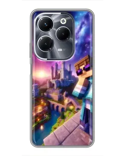 Чехол для Infinix Hot 40 Pro с картинкой «Стив и космос»