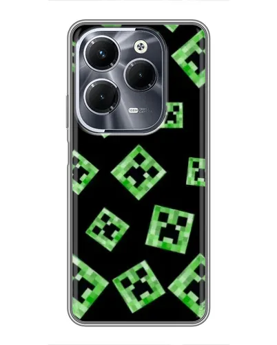 Чехол для Infinix Hot 40 Pro с картинкой «Паттерн с криперами»